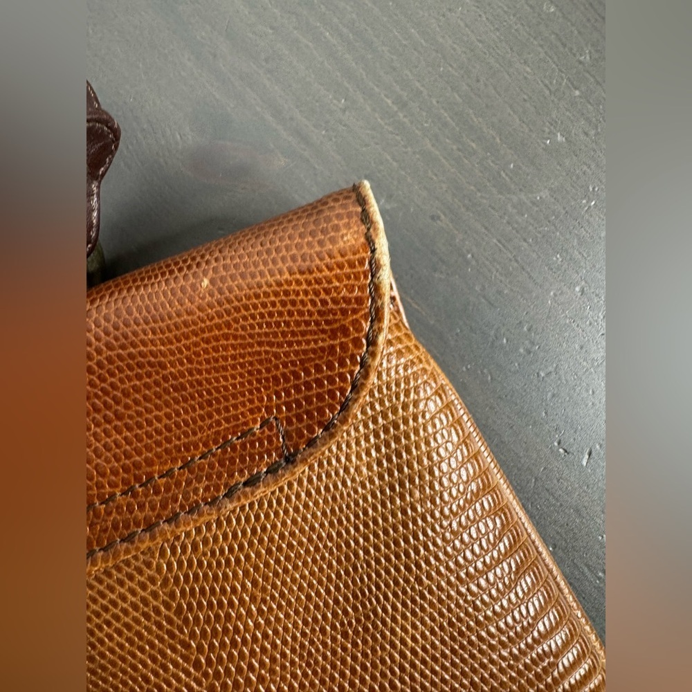Dolce & Gabbana Brown Textured Leather Shoulder Bag with Dark Brown Handle - Picture 12 of 12